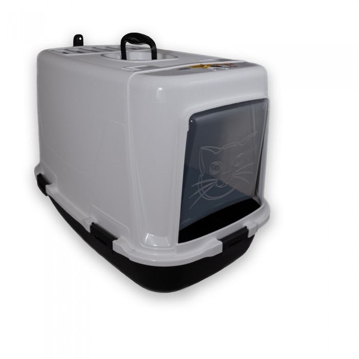 Irak Plast закритий туалет для котів (чорно-білий)