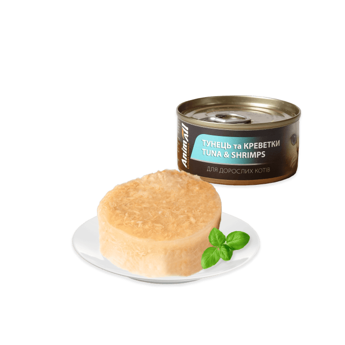 AnimAll вологий корм для котів з тунцем та креветками в ніжному желе 85 г