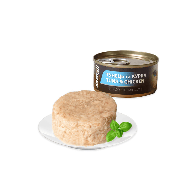 AnimAll вологий корм для котів з тунцем та куркою в ніжному желе 85 г