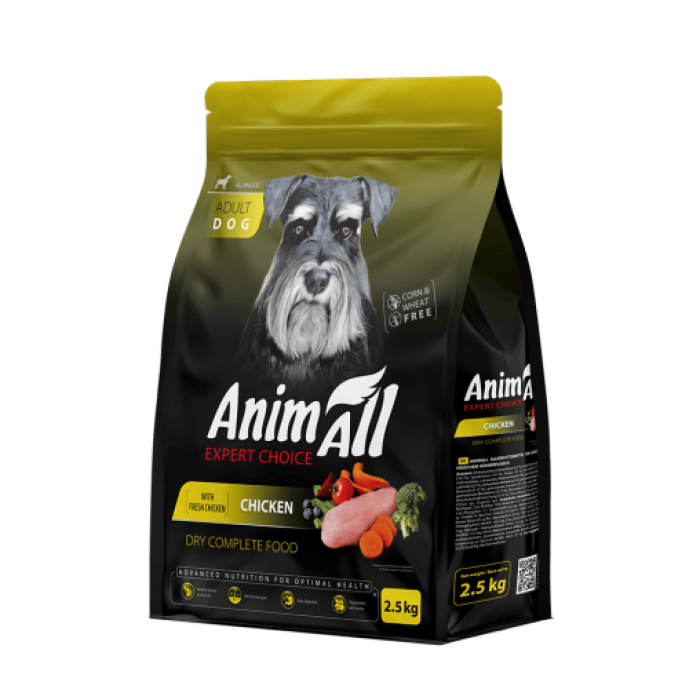 AnimAll сухий корм для собак зі свіжою куркою 2,5 кг