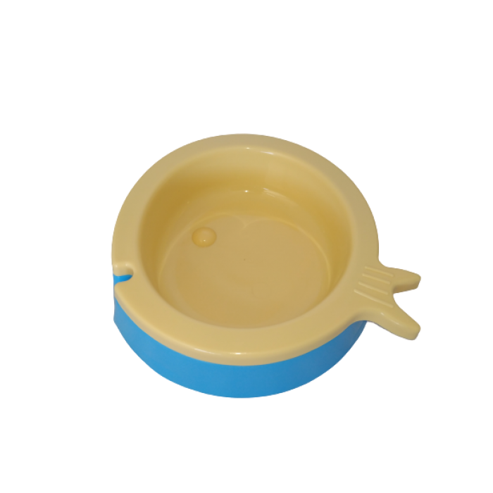 AnimAll пластикова миска для котів у формі рибки (жовто-синя) S 200 мл