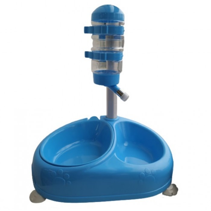 Animall подвійна поїлка для собак на підставці (блакитна) 400 мл