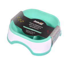 AnimAll Миска-квітка для повільного годування собак, квадратна (м'ятна) 600 мл