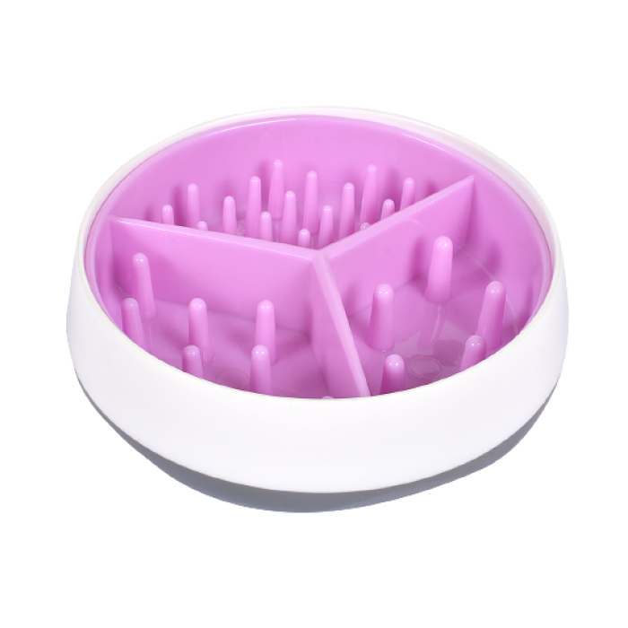 AnimAll пластикова миска 2в1 для повільного годування собак (світло-фіолетова) 600 мл