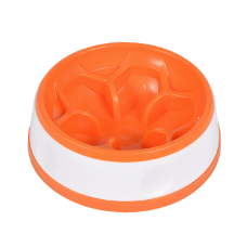AnimAll Миска-квітка для повільного годування собак, кругла (помаранчево-біла) 300 мл