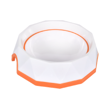 AnimAll пластикова миска "Діамант" для собак (помаранчево-біла) 500 мл