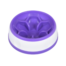 AnimAll Миска-квітка для повільного годування собак, кругла (лавандово-біла) 300 мл