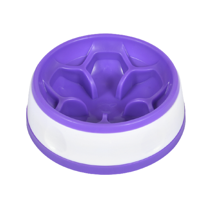 AnimAll Миска-квітка для повільного годування собак, кругла (лавандово-біла) 300 мл