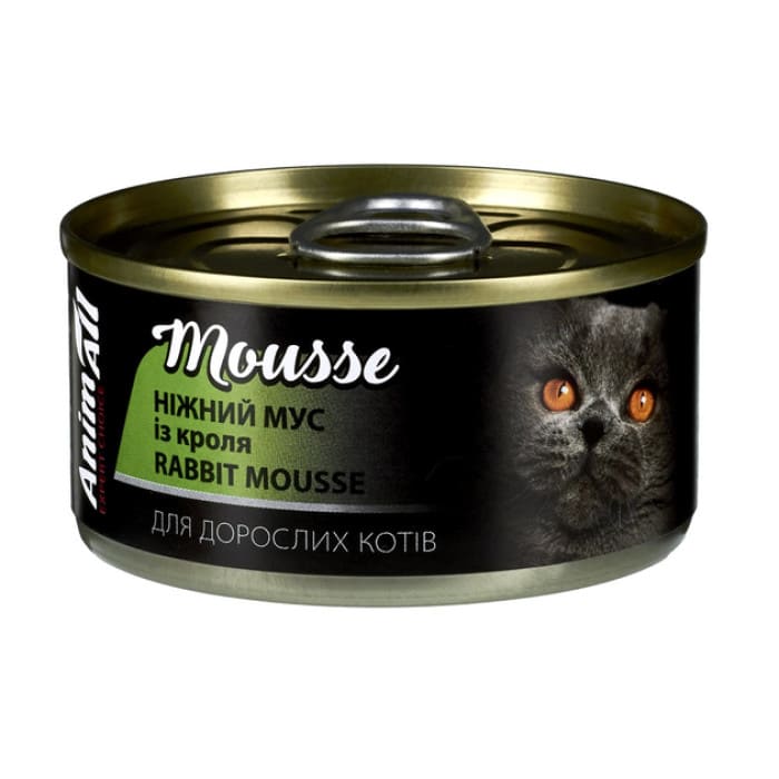 AnimAll Rabbit Mousse ніжний мус із кролика для котів 80 г