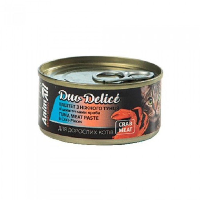 AnimAll Duo Delice паштет для котів з тунця зі шматочками краба 80 г