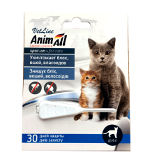 AnimAll VetLine Spot-On краплі протипаразитарні для котів до 4 кг (0,5 мл)