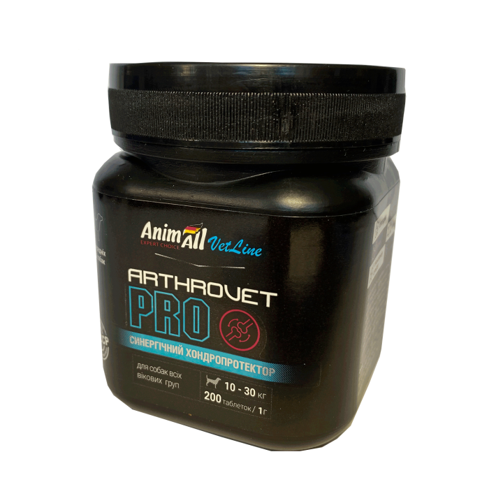 AnimAll VetLine Arthrovet PRO хондропротектор для собак середніх порід (1 г × 200 табл.)