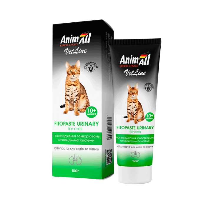AnimAll VetLine Urinary фітопаста для попередження захворювань сечовидільної системи котів 100 г