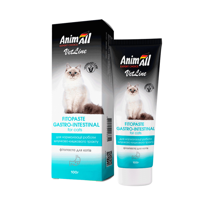 AnimAll VetLine Gastrointestinal фітопаста для нормалізації роботи шлунково-кишкового тракту у котів 100 г