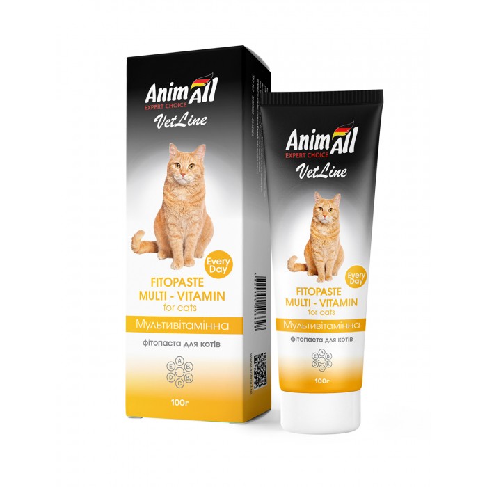 AnimAll VetLine Multivitamin мультивітамінна фітопаста для котів 100 г