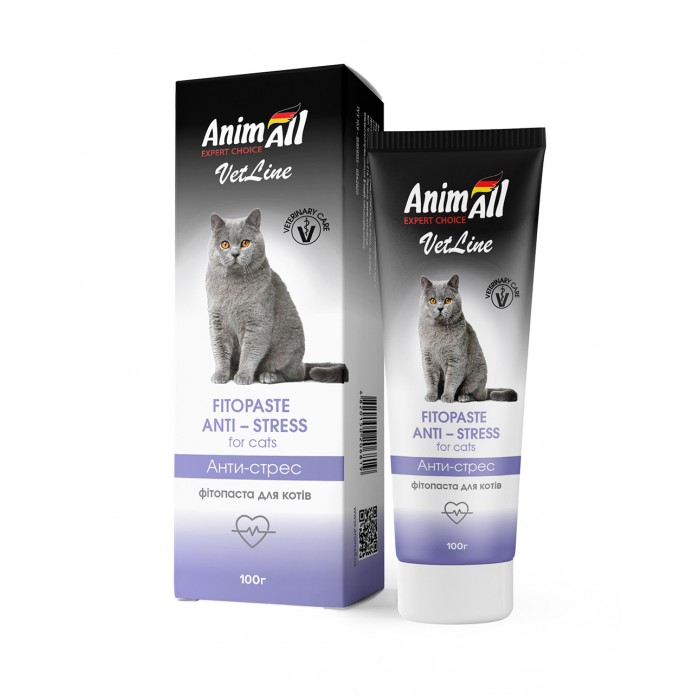 AnimAll VetLine Antistress фітопаста для профілактики стреса у котів 100 г