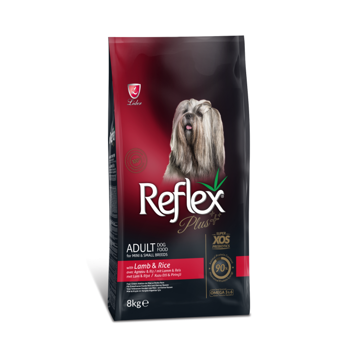 Рефлекс Плюс Повноцінний та збалансований сухий корм для собак малих порід з ягням та рисом 8кг.