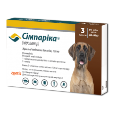 Сімпаріка жувальні таблетки для собак  120 мг (40-60 кг)