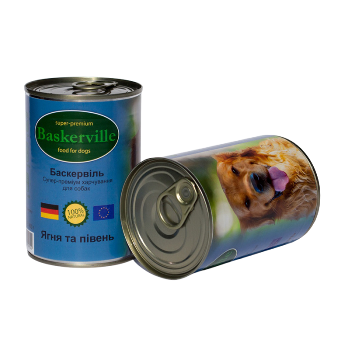 Baskerville Консерви для собак Ягня та півень 400г