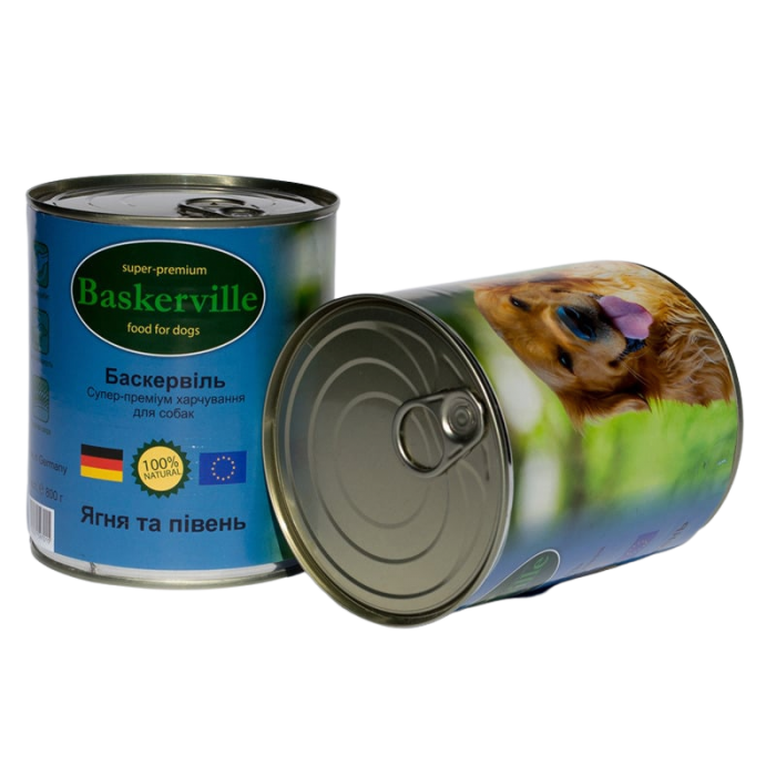 Baskerville Консерви для собак Ягня та півень 800г