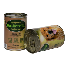Baskerville Консерви для собак Кролик з лапшою та морквою 400г