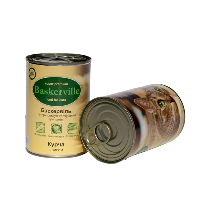 Baskerville Корм для котів Курча з рисом 400г