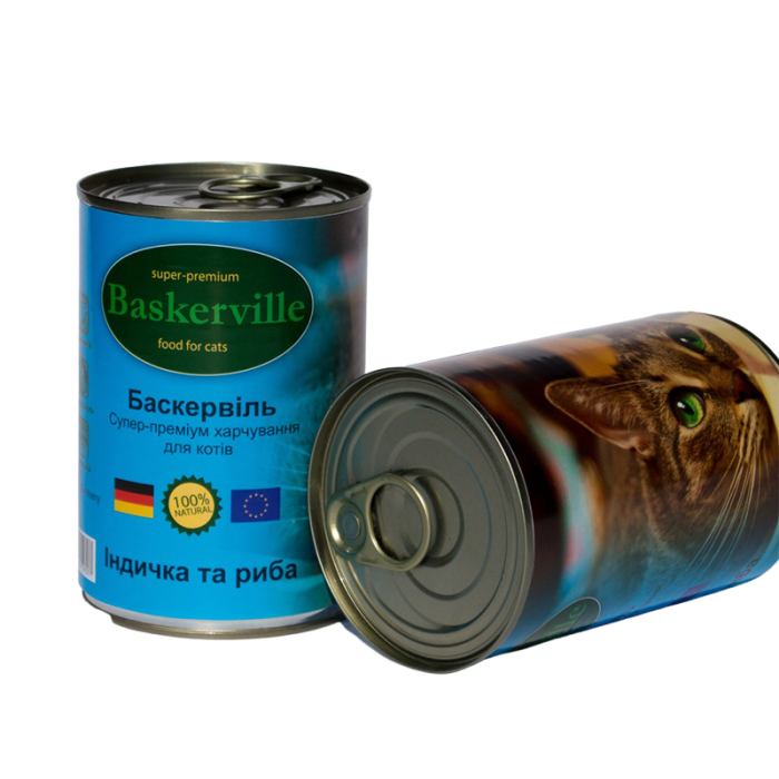 Baskerville Корм для котів Індичка та риба 400г