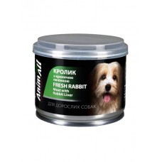 AnimAll вологий корм для собак з кроликом та кролячою печінкою 195 г