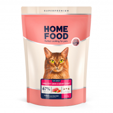 Home Food Cat Adult сухий корм для шкіри та шерсті котів "Індичка та лосось" 1,6 кг