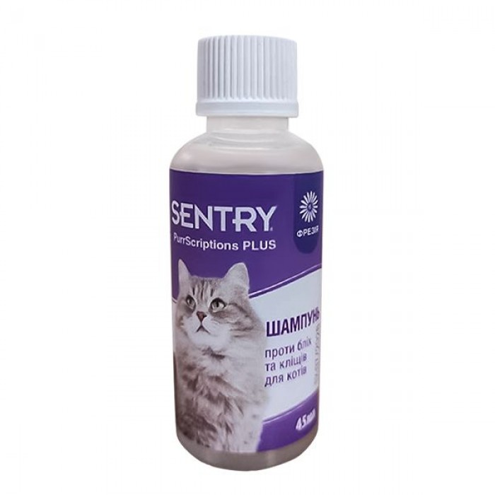 Sentry PurrScriptions Plus Spring Freesia шампунь від бліх та кліщів для котів з ароматом квіткової свіжості 45 мл