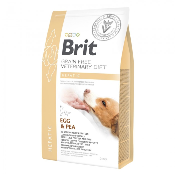Brit GF VetDiets Dog Hepatic cухий корм для собак з яйцем, горохом, бататом та гречкою 2 kg 