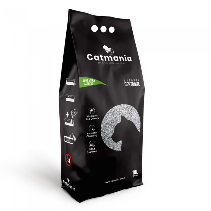Catmania бентонітовий наповнювач для котів з ароматом алое вера 10 л