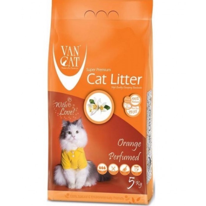 VanCat Orange бентонітовий наповнювач для котів з ароматом квітучого апельсина 5 кг