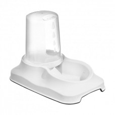 Irak Plast пластикова миска для собак та котів з контейнером для води/корму (біла) 1,5 л