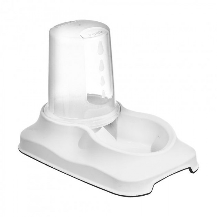 Irak Plast пластикова миска для собак та котів з контейнером для води/корму (біла) 1,5 л