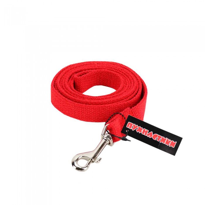 Пухнастики брезентовий повідець для собак М (червоний) 2 м