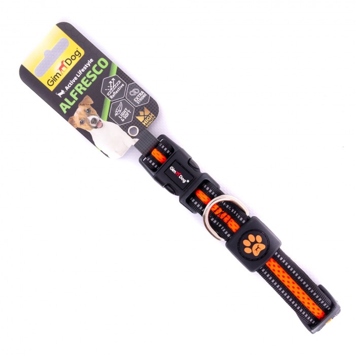 GimDog Alfresco нашийник з подвійного неопрену для собак міні та середніх порід (помаранчевий) S-M