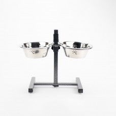 AGILITY подвійна металева миска на штативі для собак середніх порід 2х1,5 л