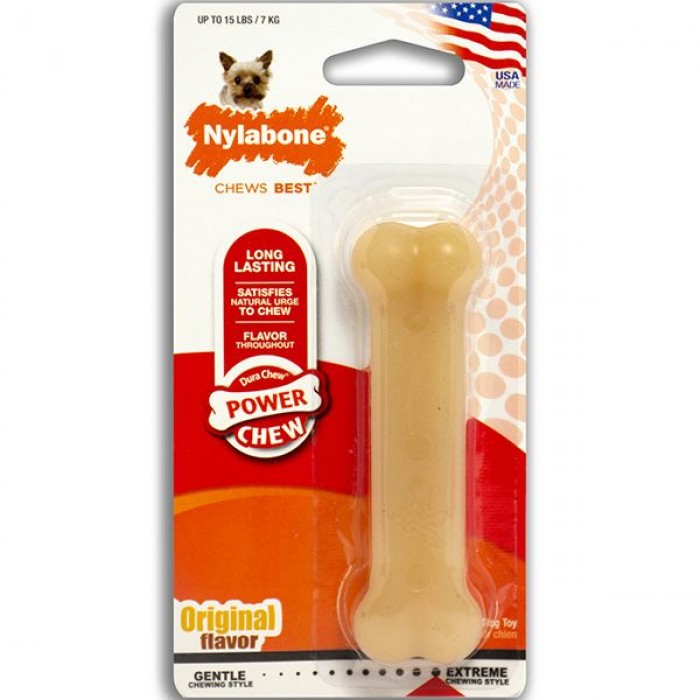 Nylabone Dura Chew Petite іграшка кістка для собак міні порід з м'ясним ароматом 9,5см