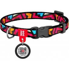 Collar WAUDOG Nylon нашийник "Графіті" з QR паспортом та пластиковою фурнітурою для котів XS