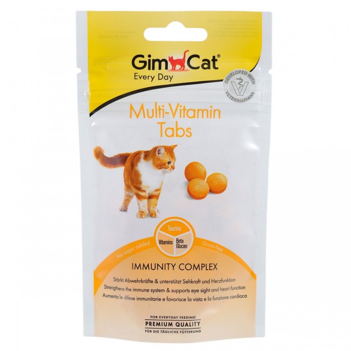 GimCat Multi-Vitamin Tabs - вітамінізовані ласощі для котів, 40 г