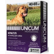 Unicum PRO краплі від бліх, вошей, власоїдів, комарів, москітів, іксодових кліщів для собак 40-65 кг.