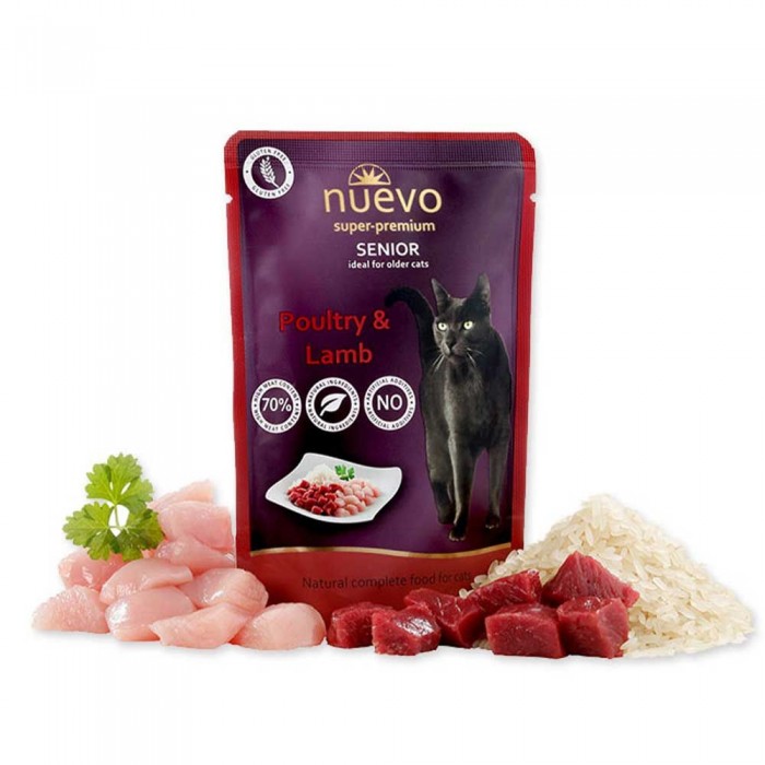 NUEVO SENIOR вологий корм для котів з птицею, бараниною та рисом 85 г