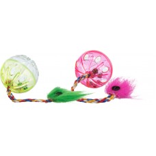 Trixie набір іграшок для котів М'ячики з брязкальцем і хвостом 4,5 см (2 шт)