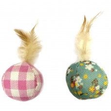 Croci іграшка для котів "М'яч з пером і котячої м'ятою" (в асортименті)