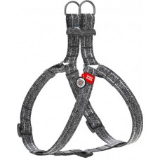 Collar WAUDOG Re-cotton світловідбиваюча шлея з QR паспортом для собак (сіра) L