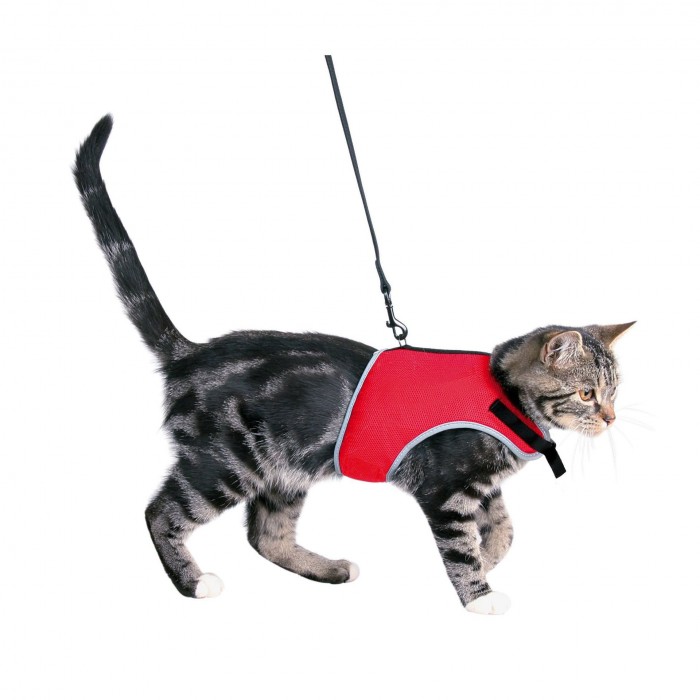 Trixie світловідбивна шлея з повідцем для котів (кольори в асортименті) 