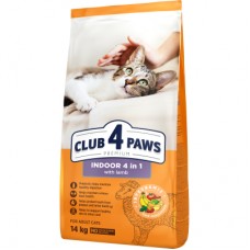 Club 4 Paws Premium Indoor 4 in 1 with Lamb сухий корм для котів з ягням 14 кг