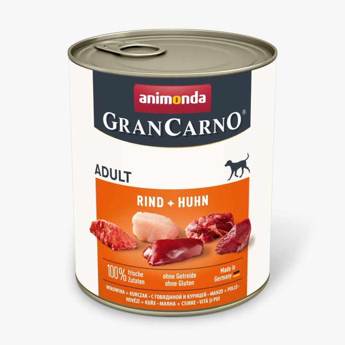 Animonda GranCarno Adult Beef + Chicken вологий корм з яловичиною та куркою для собак 800 г