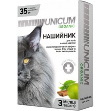 Unicum ORGANIC нашийник від бліх та кліщів для котів 35см.